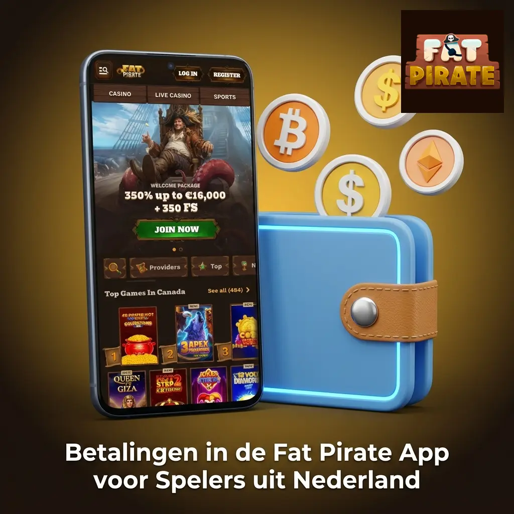 Fat Pirate App betaalmethoden Nederland: Mastercard, Visa, Apple Pay, crypto en bankoverschrijving