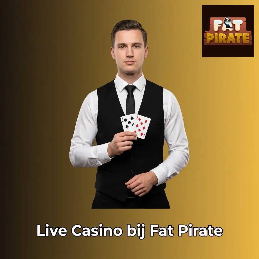 Live casino bij Fat Pirate met professionele dealers via videostream voor roulette, blackjack, baccarat en game shows