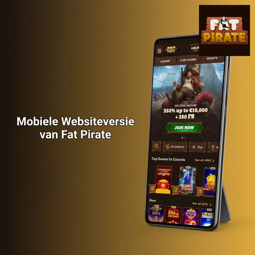 Fat Pirate mobiele website geoptimaliseerd voor smartphones en tablets met touch-navigatie en volledige casinofuncties